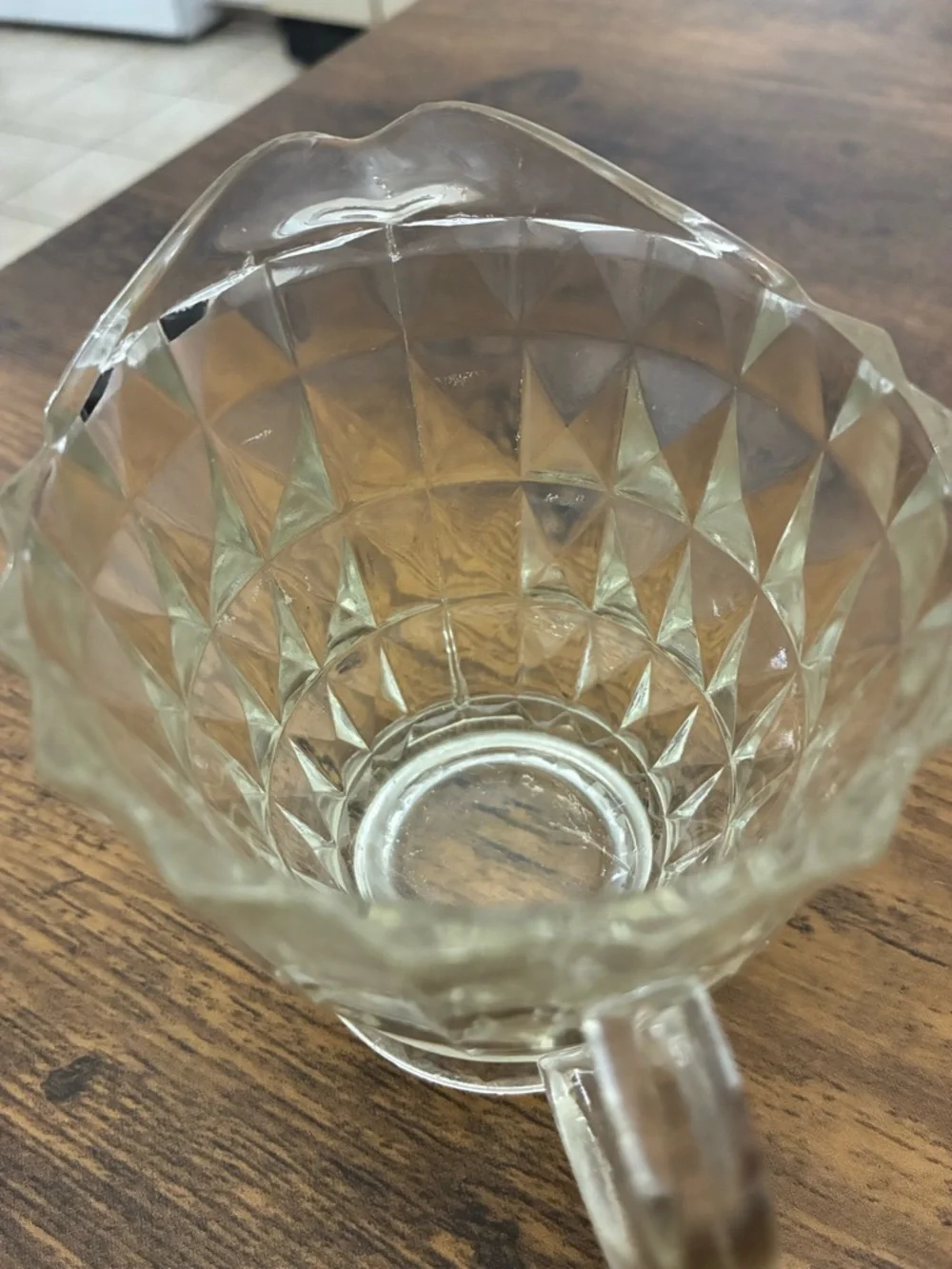Vintage Windsor Depression Glass Footed Creamer